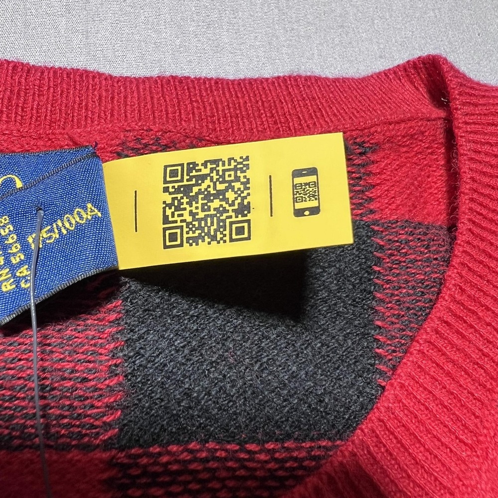 Polo Ralph Lauren Plaid Cardigan Womens XL Red Buffalo Button‎ Cotton Wool - Picture 5 of 13